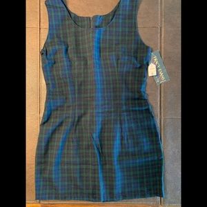 Cute Blue & Green Plaid Dress New w/ Tags